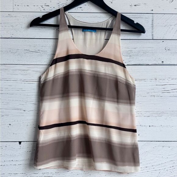 Alice + Olivia Tops - Alice + Olivia - Women's Brown Stripe Blouse Tank Top